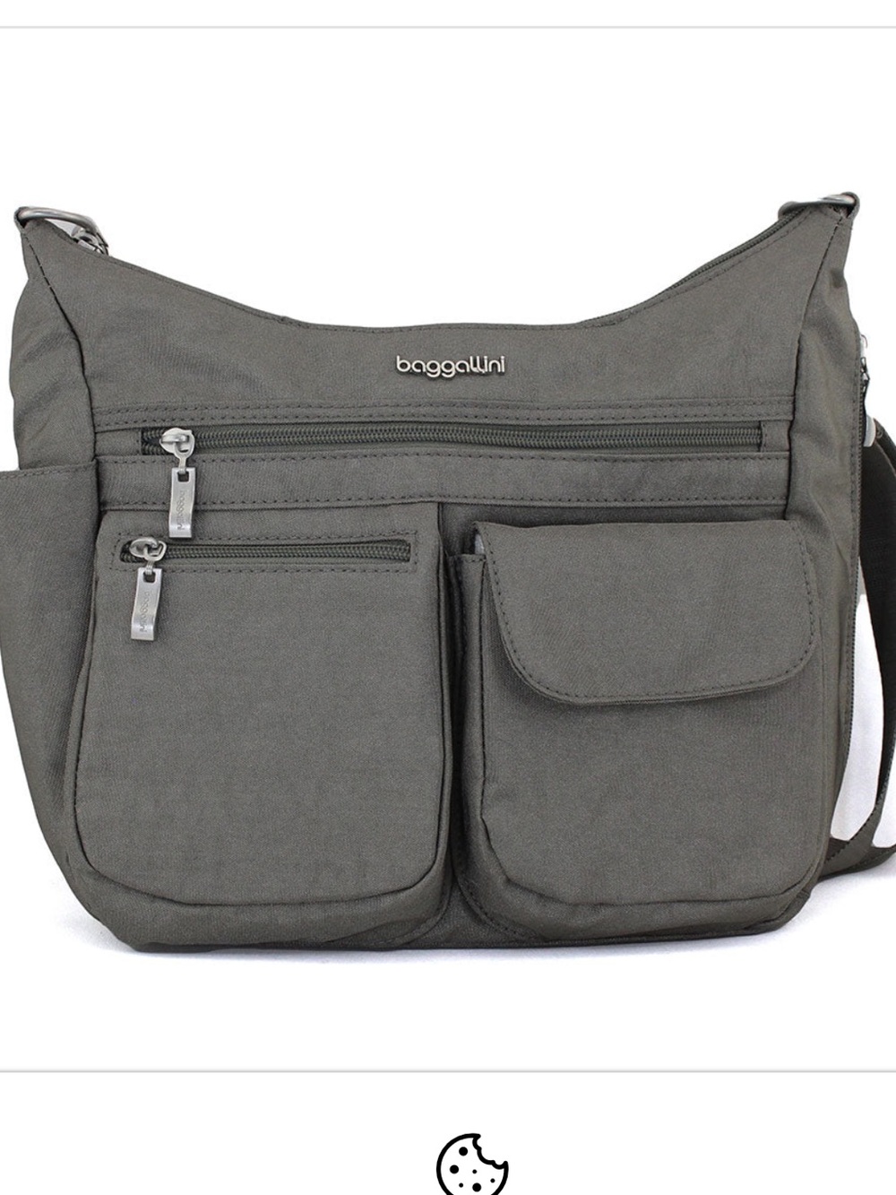 Baggallini Women’s Dark Gray Crossbody Organizer Bag
